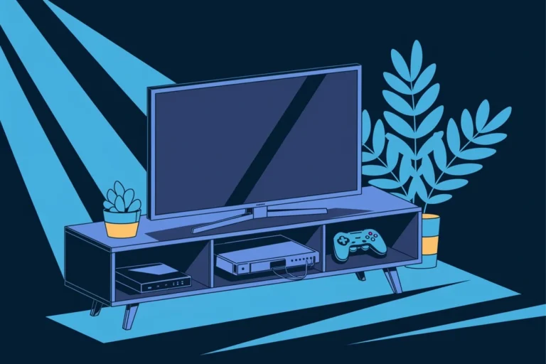 Automate TV Stand With Game Console Illustration